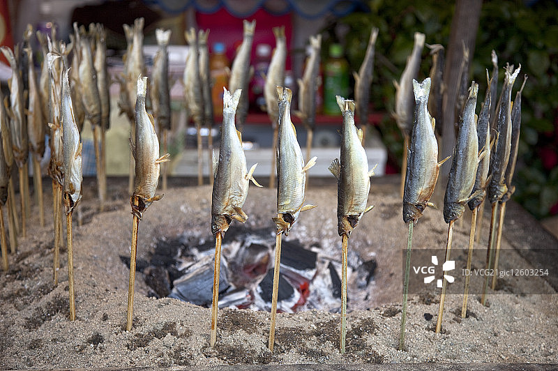 烤香鱼,圆山公园,京都,日本,亚洲图片素材