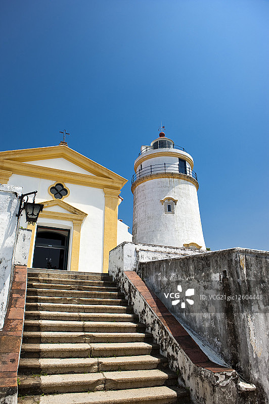 中国,澳门,东望洋灯塔,圣母雪地殿教堂,世界遗产,世界文化遗产图片素材
