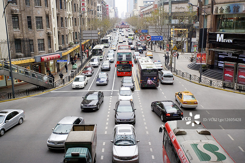 中国,上海,淮海中路图片素材