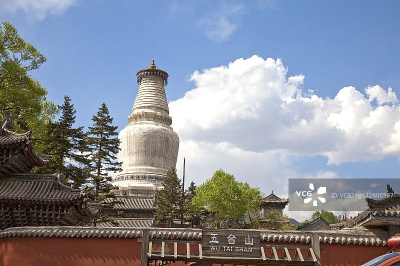 五台山,塔院寺,庙宇,白塔,山西省,中国,亚洲,图片素材