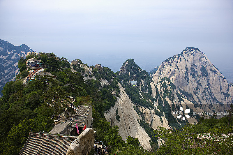 亚洲,中国,陜西,华阴,华山,北峰,苍龙岭图片素材