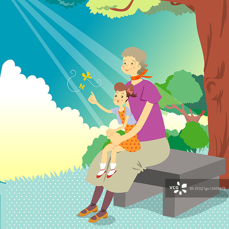 三代家庭,插画,图片素材