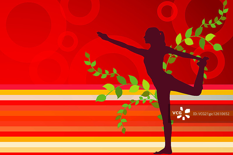 插画,女性,瑜珈,图片素材