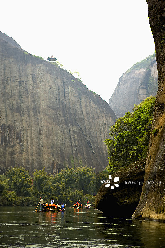 亚洲,中国,福建,世界遗产,世界文化遗产,世界自然遗产,武夷山,九曲溪风景区,天游峰,九曲溪,漂流图片素材