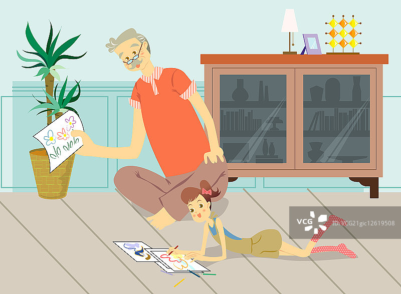三代家庭,插画,图片素材