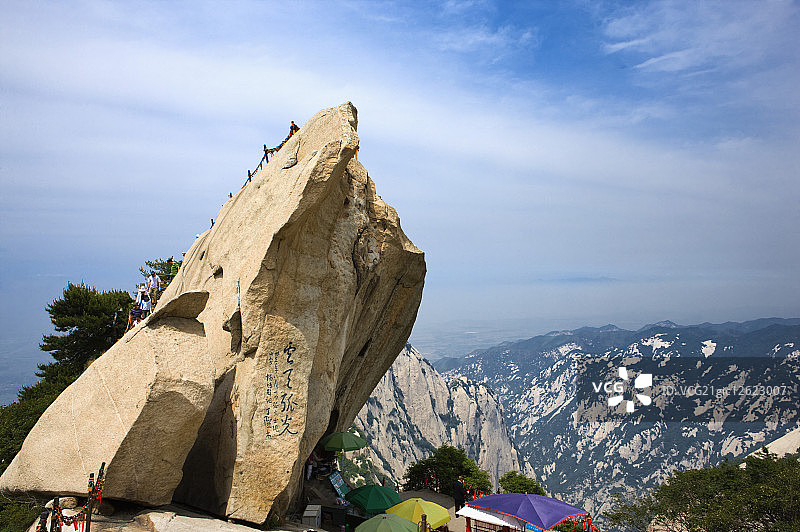 亚洲,中国,陜西,华阴,华山,西峰,弧光石图片素材