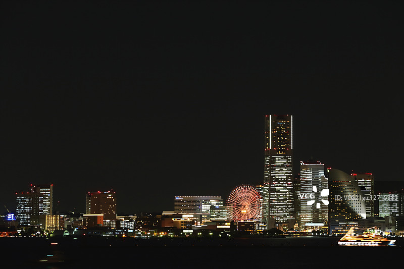 日本横滨港未来夜景图片素材