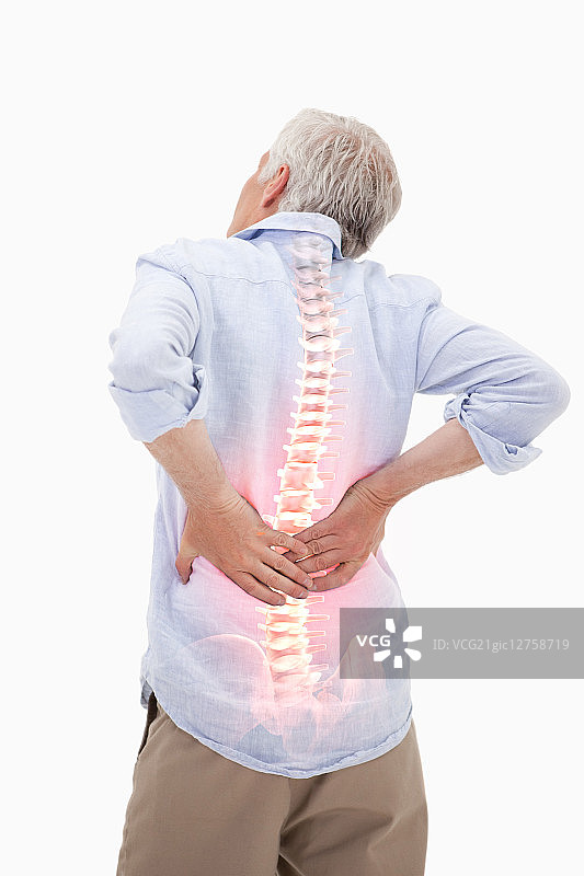 背痛男士高光脊柱数字合成图图片素材