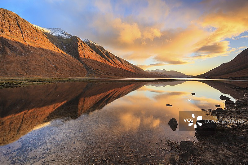 艾蒂夫湖的最后一缕光图片素材