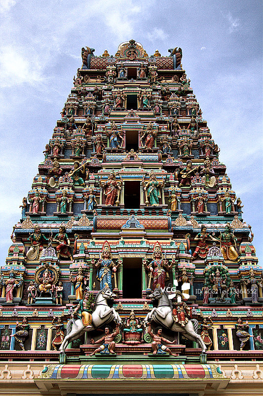 马来西亚吉隆坡Sri Mahamariamman寺庙正面照图片素材