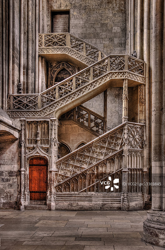 法国诺曼底鲁昂主教座堂楼梯图片素材
