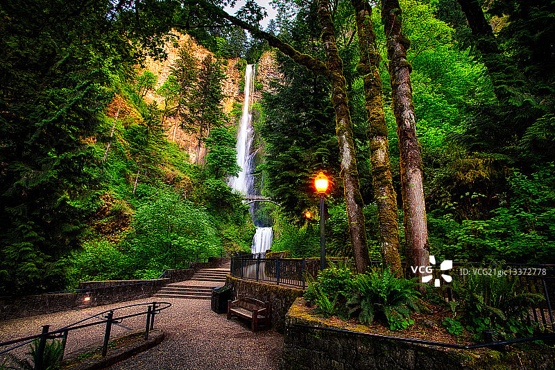 俄勒冈州的马尔特诺玛瀑布图片素材