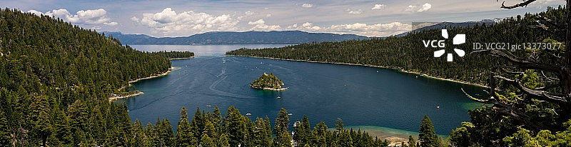 美国加利福尼亚州埃尔多拉多县翡翠湾的横向全景图图片素材