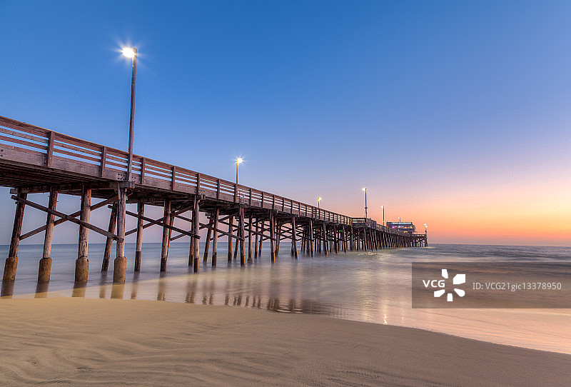 纽波特海滩的日落图片素材