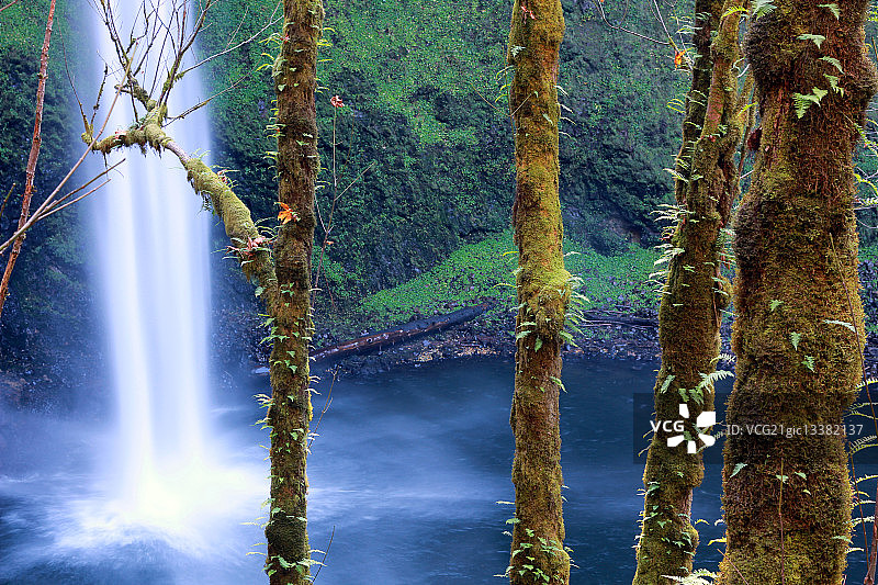 俄勒冈州的银瀑图片素材
