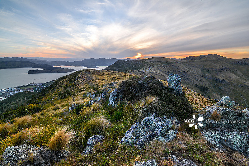 新西兰坎特伯雷的卡文迪什山图片素材