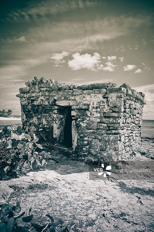 墨西哥尤卡坦半岛的古代玛雅遗址图片素材