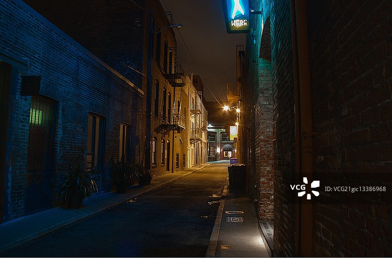 夜曲，旧金山黄金巷图片素材
