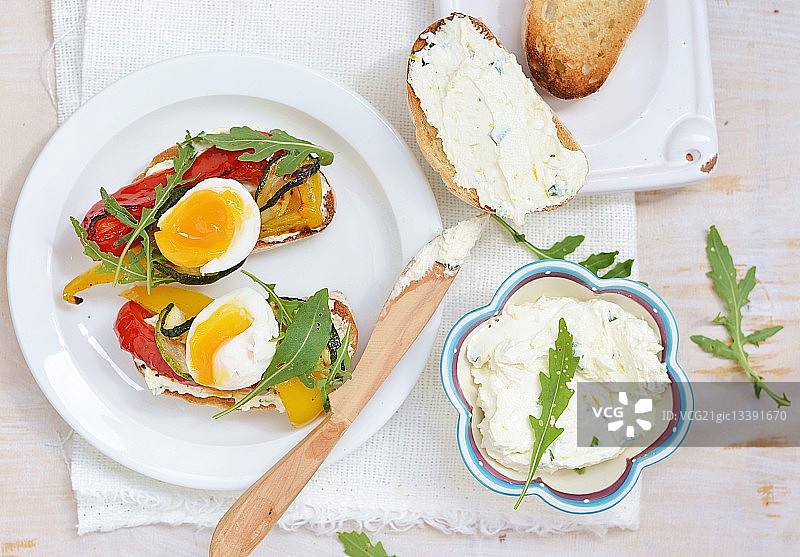 烤蔬菜意式烤面包图片素材