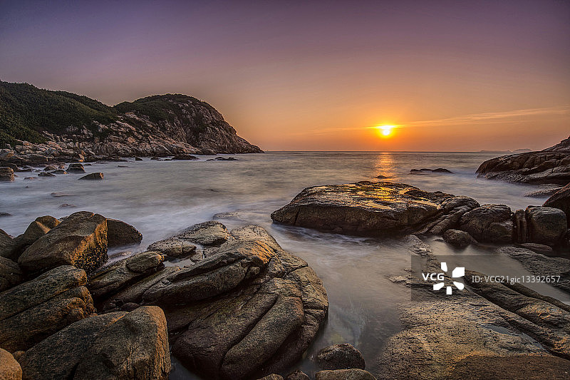 中国香港石澳海岸日出图片素材