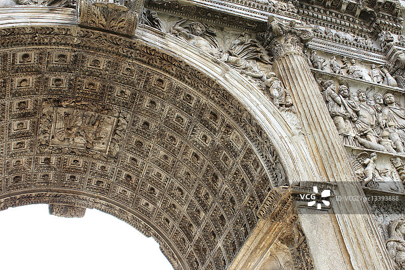 意大利贝内文托的图拉真拱门细节图片素材