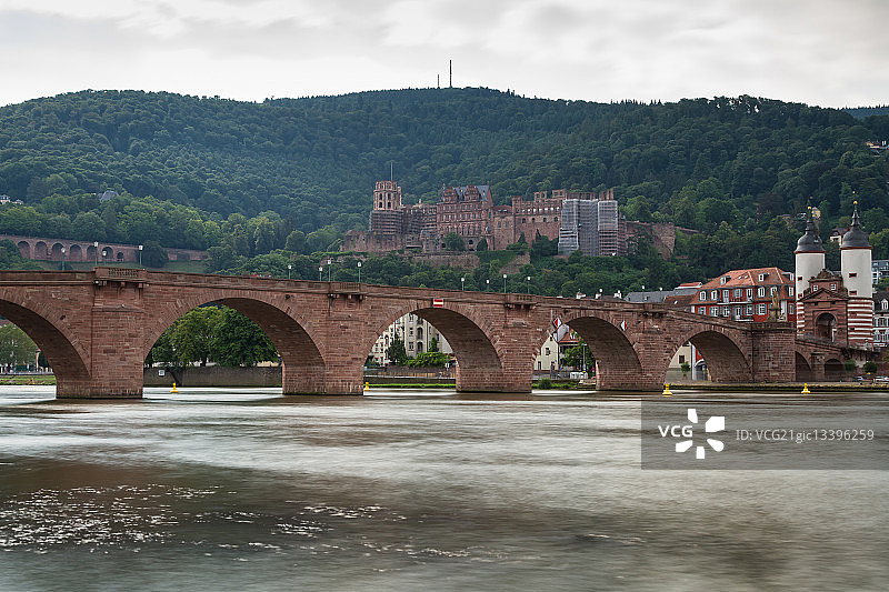 海德堡城堡和老桥图片素材