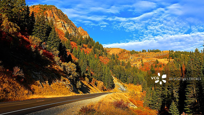 大科顿伍德峡谷的秋色图片素材