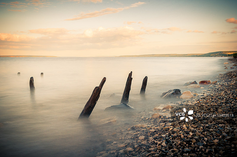 伏尔加河上的日落图片素材