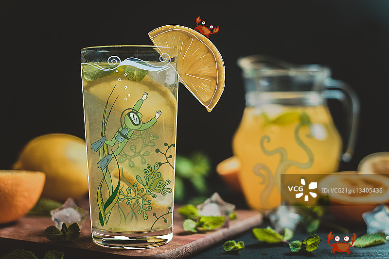 柠檬汽水饮品图片素材