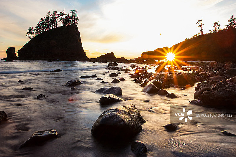 第二海滩的日落图片素材