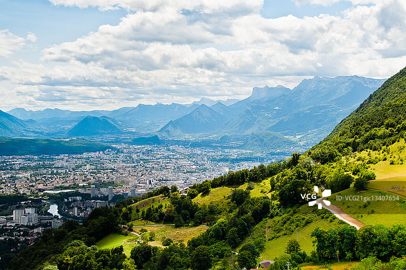 夏季的法国格勒诺布尔市图片素材