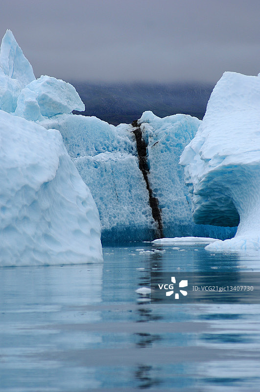 格陵兰岛纳尔萨尔苏瓦的蓝色冰山图片素材