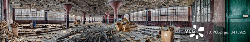 美国宾夕法尼亚州斯克兰顿的工业内部全景图片素材