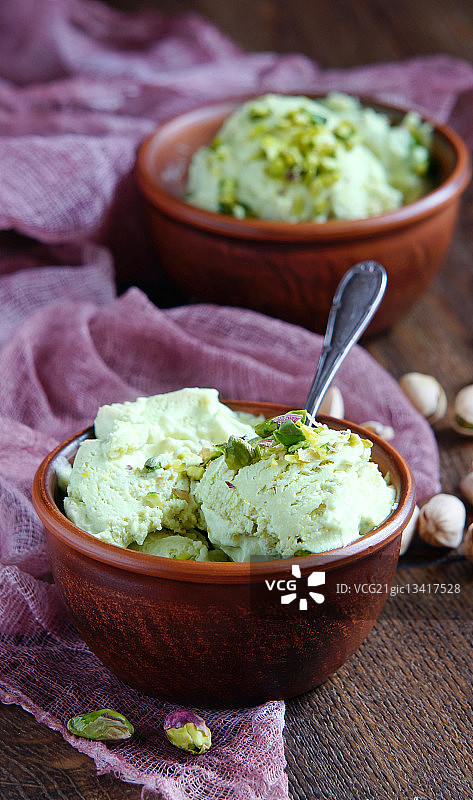 自制开心果冰淇淋图片素材