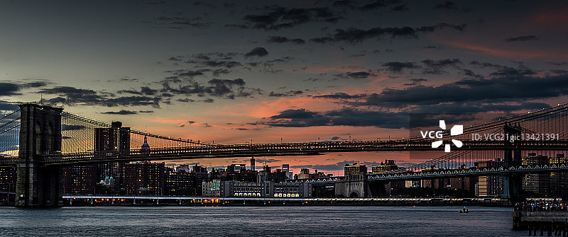 布鲁克林和威廉斯堡大桥图片素材