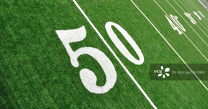 美式橄榄球场50码线俯视图图片素材