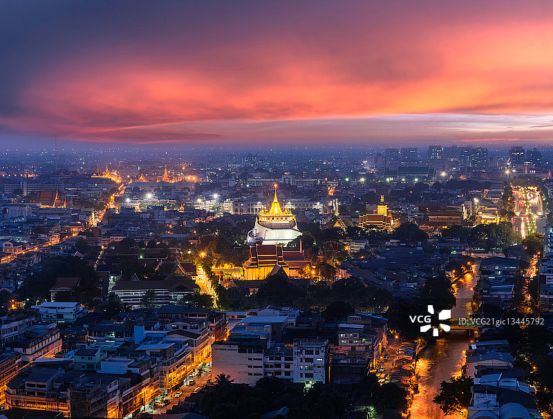 泰国曼谷的วัดสะเกศ寺图片素材