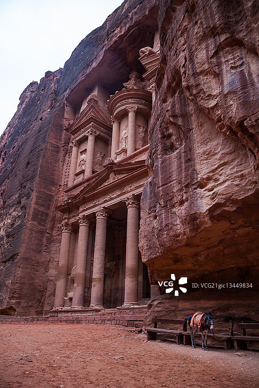 约旦佩特拉古城的遗址图片素材