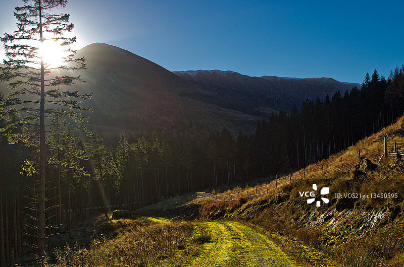 格伦多尔的低角度阳光图片素材
