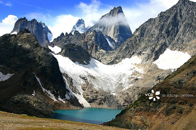 加拿大不列颠哥伦比亚省的钴湖图片素材