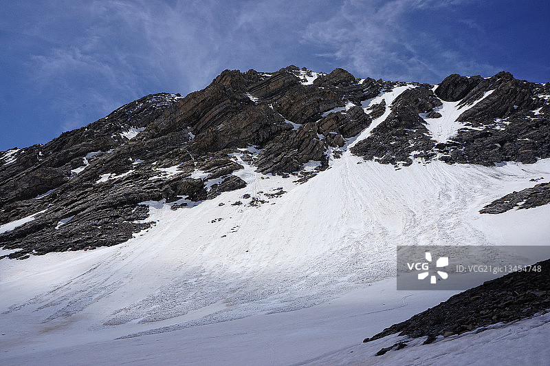 法国上阿尔卑斯省拉格莱夫戈莱翁峰雪景图片素材