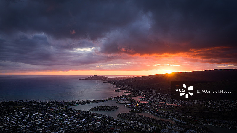 可可火山日落图片素材