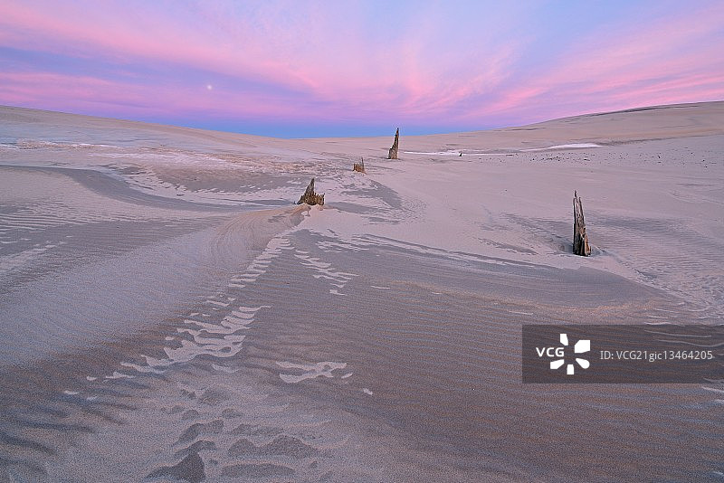 银湖沙丘黎明图片素材