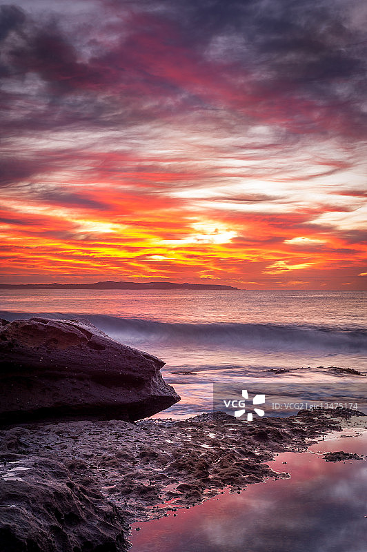 澳大利亚克罗努拉海滩的日出海景图片素材