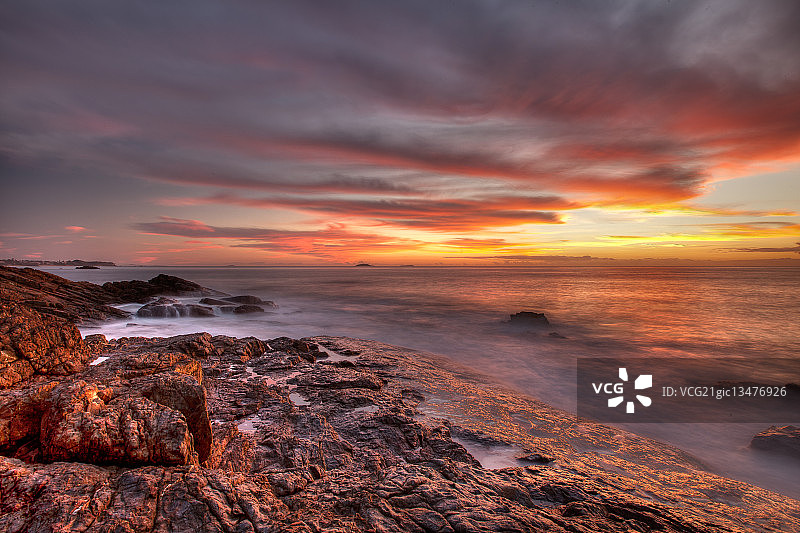 澳大利亚科夫斯港的日落海景图片素材