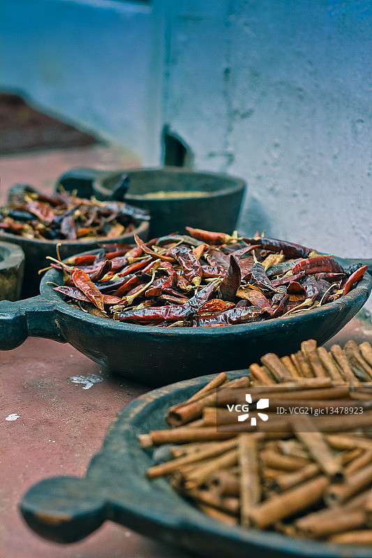 印度香料碗，喀拉拉邦，南印度，印度图片素材