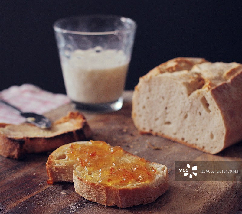 橙色果酱早餐图片素材