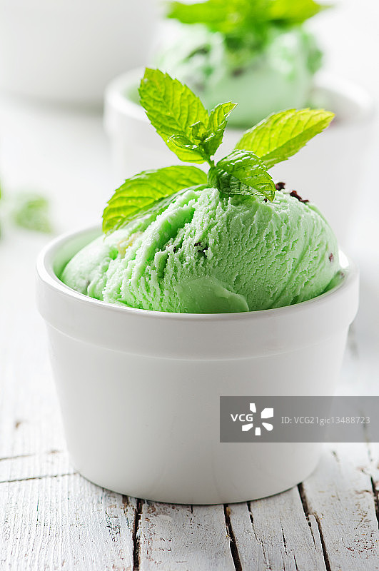 巧克力薄荷冰淇淋图片素材