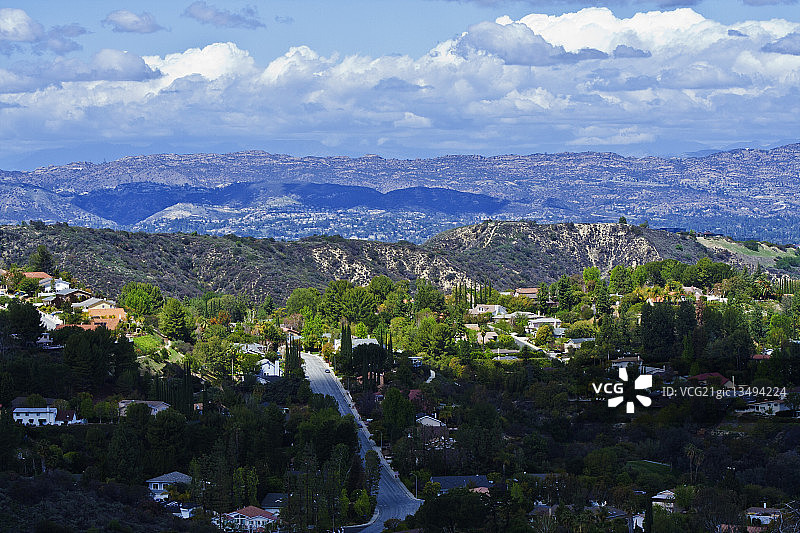 航拍美国加州洛杉矶住宅区图片素材