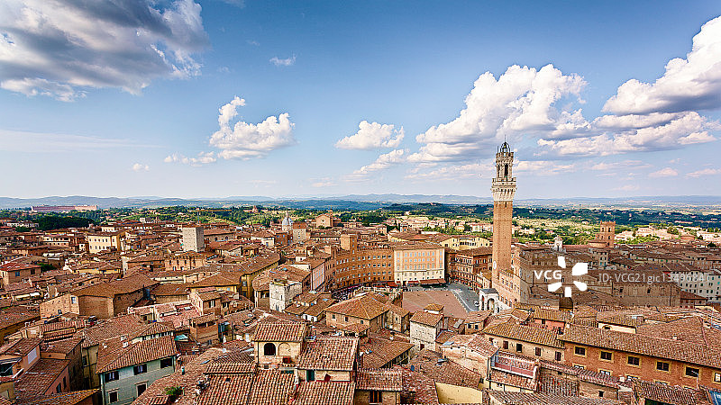 从上方看锡耶纳，托斯卡纳图片素材